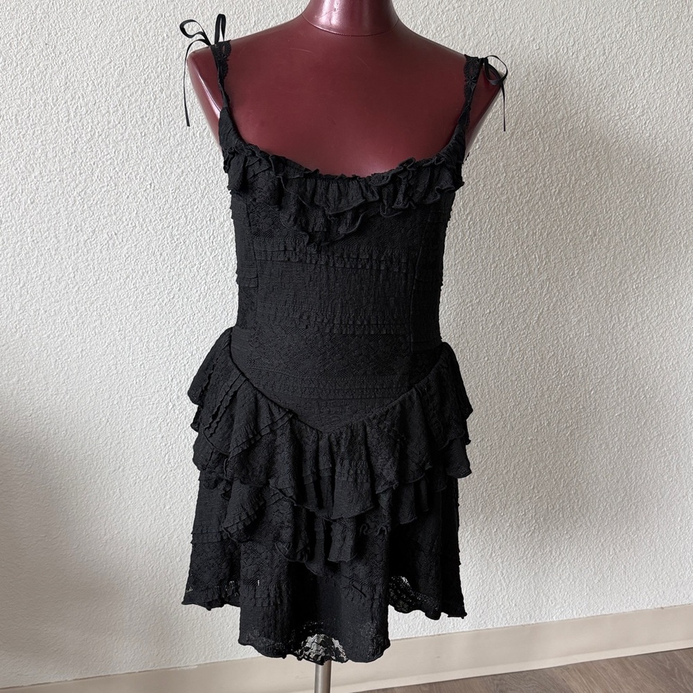 MAJORELLE Black Ruffled Mini Dress - Picture 7 of 9